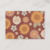 Retro Wildflowe Baby shower Display Douche Informatiekaartje (Achterkant)