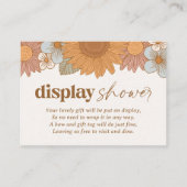 Retro Wildflowe Baby shower Display Douche Informatiekaartje (Voorkant)
