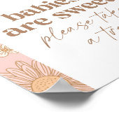 Retro Wildflower Baby shower Baby's zijn Sweet Sig Poster (Hoek)