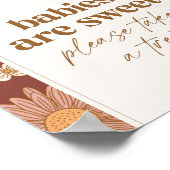 Retro Wildflower Baby shower Baby's zijn Sweet Sig Poster (Hoek)