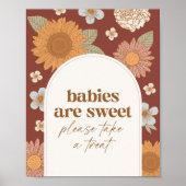 Retro Wildflower Baby shower Baby's zijn Sweet Sig Poster (Voorkant)