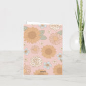 Retro Wildflower Baby shower Bedankkaart (Achterkant)