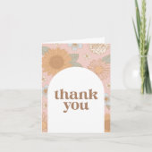 Retro Wildflower Baby shower Bedankkaart (Voorkant)