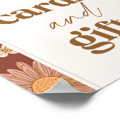 Retro Wildflower Baby shower Kaarten en Cadeaubord Poster (Hoek)
