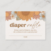 Retro Wildflower Baby shower Luier Raffle Informatiekaartje (Voorkant)