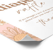 Retro Wildflower Baby shower Luier Raffle Teken Poster (Hoek)