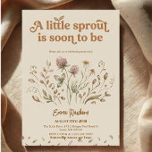 Retro Wildflower Baby Shower Uitnodiging
