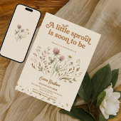 Retro Wildflower Baby Shower Uitnodiging