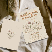 Retro Wildflower Baby Shower Uitnodiging
