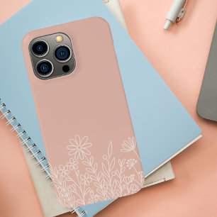 Retro Wildflower Blush Roze iPhone 15 Pro Max Hoesje