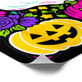 Retro Wildflower Boho Ghost Floral Halloween Cute  Poster (Hoek)