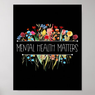 Retro  Wildflower Geestelijke Gezondheid S Bewustz Poster