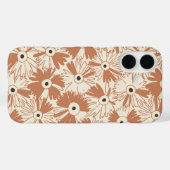 Retro Wildflower Large Scale Floral Terracotta Case-Mate iPhone Case (Achterkant (horizontaal))