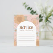 Retro Wildflower Meisje Baby shower Advies Kaart (Staand voorkant)