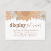 Retro Wildflower Meisje Baby shower Display Douche Informatiekaartje (Voorkant)