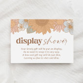 Retro Wildflower Meisje Baby shower Display Douche Informatiekaartje