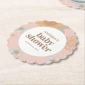 Retro Wildflower Meisje Baby shower Kartonnen Onderzetters (Gekanteld)