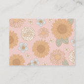 Retro Wildflower Meisje Baby shower Luier Raffle Informatiekaartje (Achterkant)