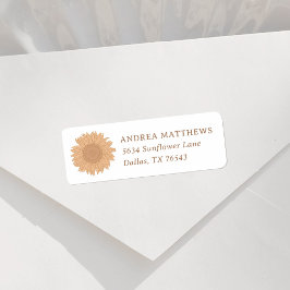 Retro Wildflower Meisje Baby shower Retouradres Etiket