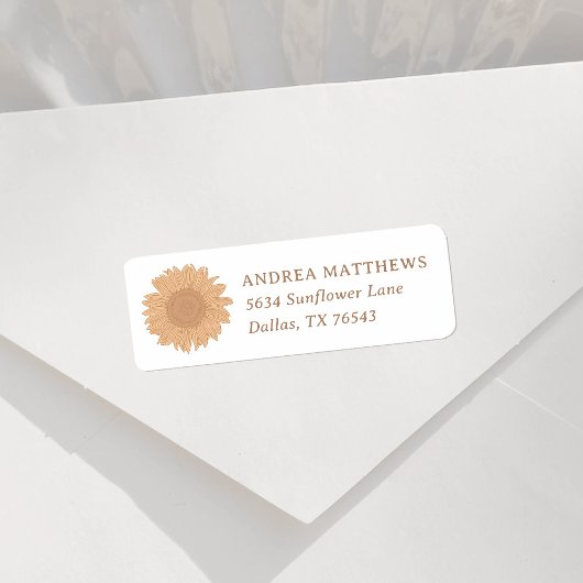 Retro Wildflower Meisje Baby shower Retouradres Etiket