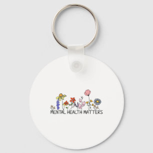 Retro Wildflower Mental Health Problemen Awareness Sleutelhanger