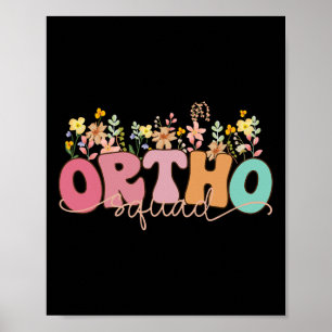 Retro Wildflower Ortho Squad Orthopedie Nurse Rn Poster