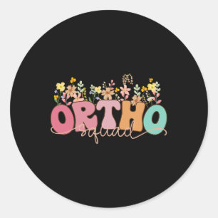 Retro Wildflower Ortho Squad Orthopedie Nurse Rn Ronde Sticker