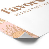 Retro Wildflower Verjaardagsfeestje Favorieten Tek Poster (Hoek)