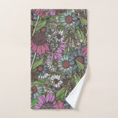 Retro Wildflower Winter Garden Bad Handdoek (Handdoek)