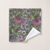 Retro Wildflower Winter Garden Bad Handdoek (Wasdoekje)
