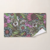 Retro Wildflower Winter Garden Bad Handdoek (Handdoek)