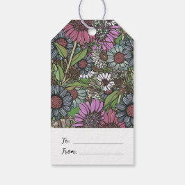 Retro Wildflower Winter Garden Cadeaulabel