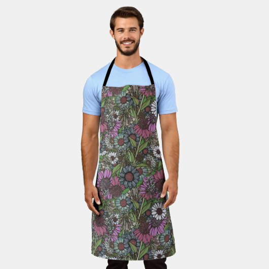 Retro Wildflower Winter Garden Wrapping Paper Schort (Gedragen)