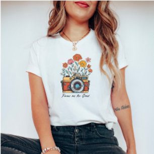 Retro  Wildflowers en Camera T-shirt