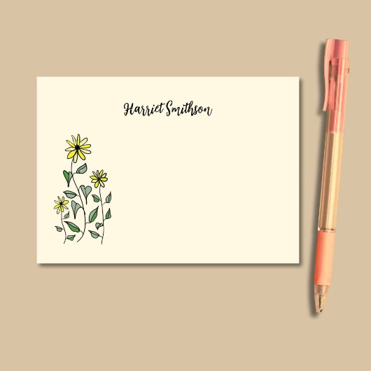 Retro Wildflowers Personalized Boho Botanical Post-it® Notes