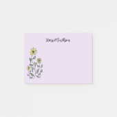 Retro Wildflowers Personalized Lilac Lavender Post-it® Notes (Voorkant)