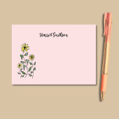 Retro Wildflowers Personalized Pink Botanical Post-it® Notes