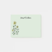 Retro Wildflowers Personalized Sage Botanical Post-it® Notes (Voorkant)