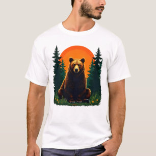 Retro Wildlife Bos Beer Buiten Natuur T-shirt