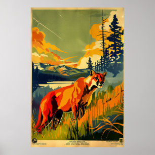 Retro Wildlife Conservation Poster - MA