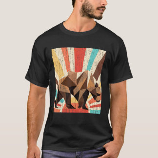 Retro Wildlife Forest Animal Natuur Grizzly Beer T-shirt
