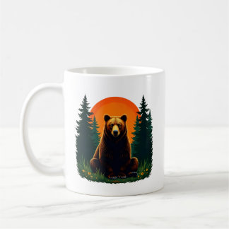 Retro Wildlife Forest Bear Outdoors Nature  Koffiemok