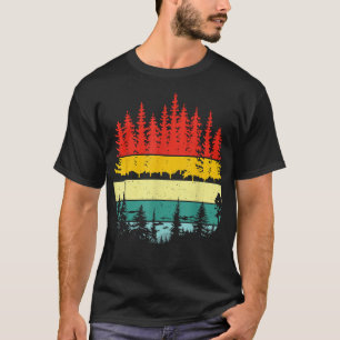 Retro Wildlife Trees Outdoors Natuur Forest Sleeve T-shirt