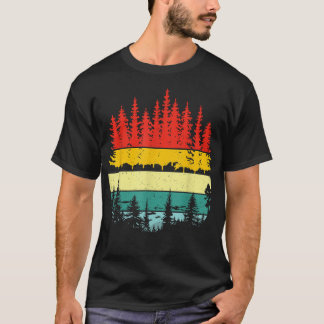 Retro Wildlife Trees Outdoors Natuur Forest Sleeve T-shirt