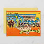Retro Wildwood NJ ansichtkaart Briefkaart (Voorkant / Achterkant)