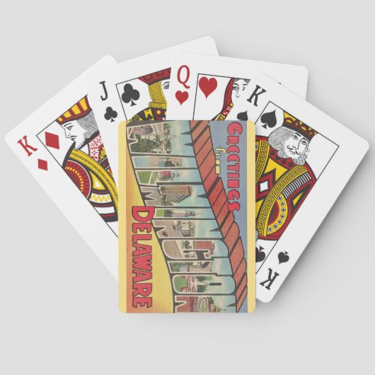 Retro Wilmington Delaware Playing Cards Pokerkaarten (Achterkant)