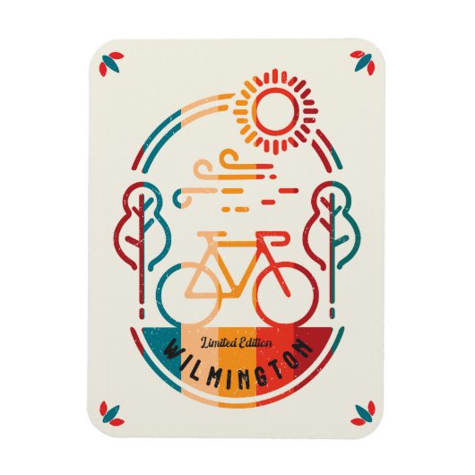 Retro Wilmington Fietsroute Magneet (Verticaal)