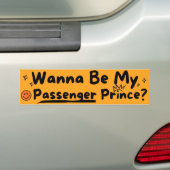 Retro Wilt Mijn Passagier Prins Zijn Bumpersticker (Op auto)