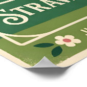 Retro Wimbledon Poster, Tennisbaan en Poster (Hoek)