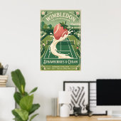 Retro Wimbledon Poster, Tennisbaan en Poster (Thuiskantoor)